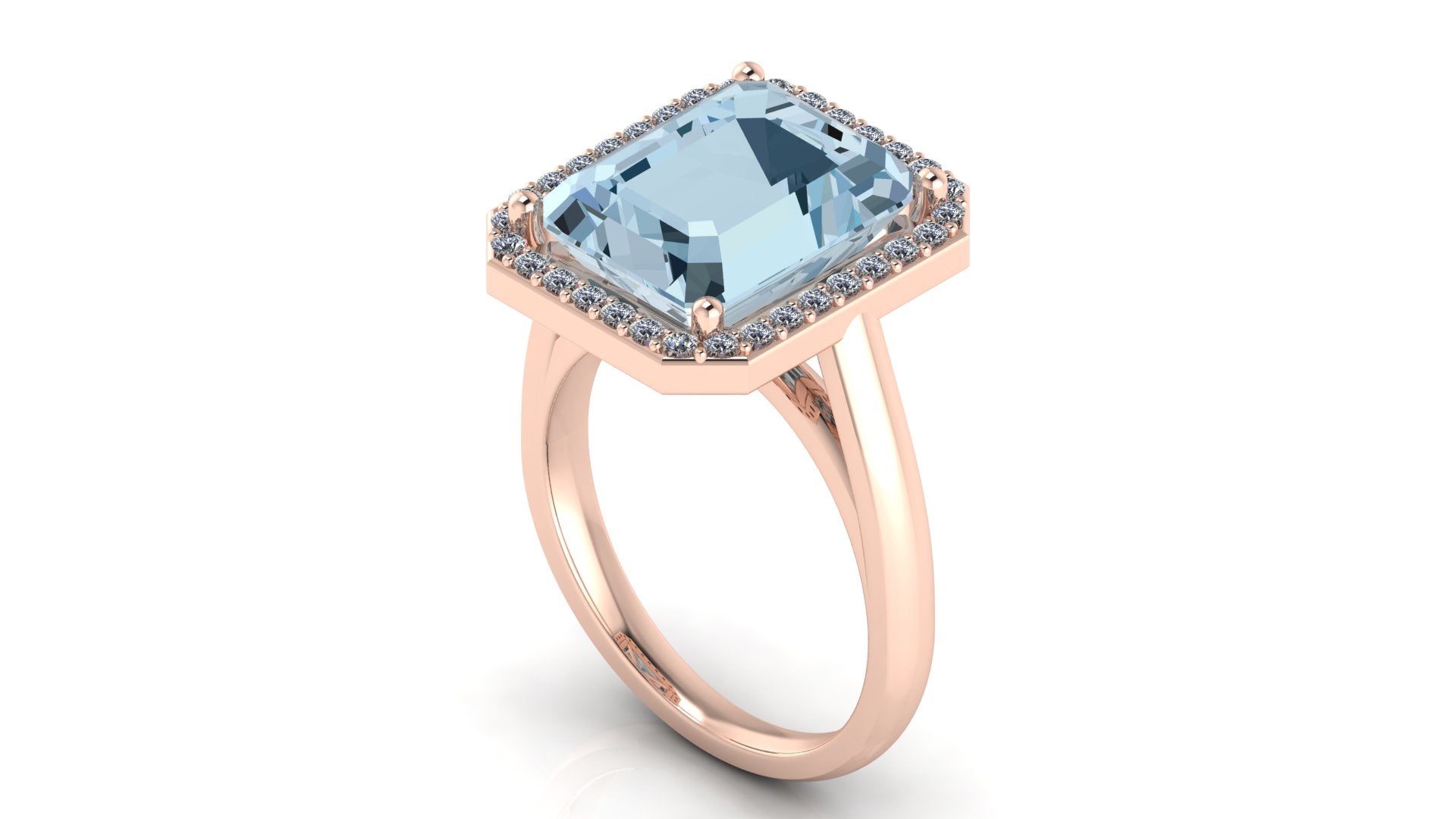 Anillo de esmeralda y halo de diamantes - Diana