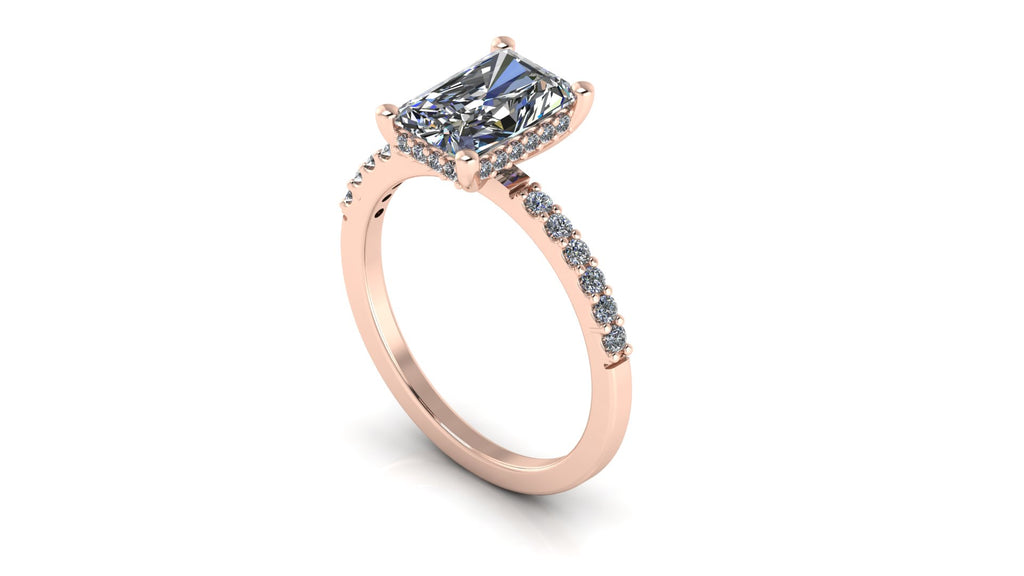Anillo de compromiso  cushion, diamantes en halo - Alejandro