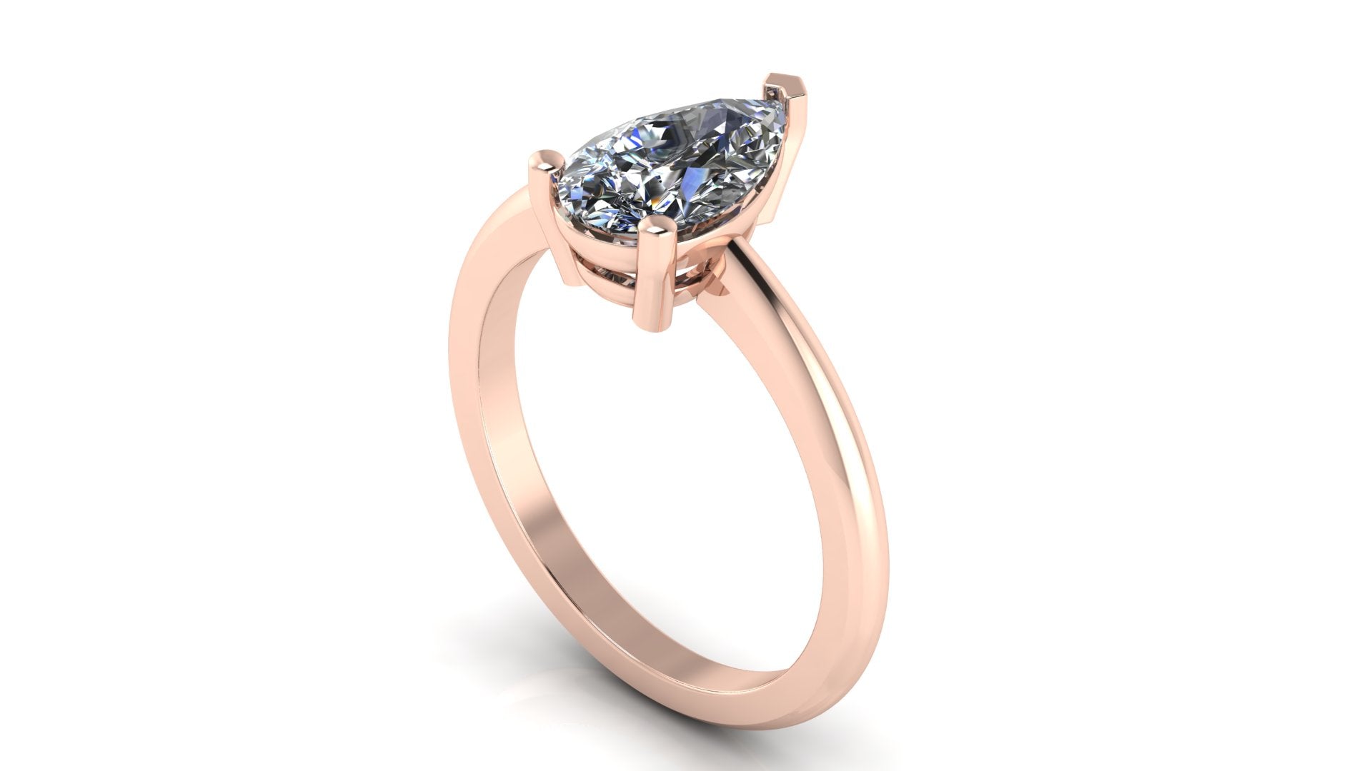 Anillo de compromiso solitario corte pera - Javier
