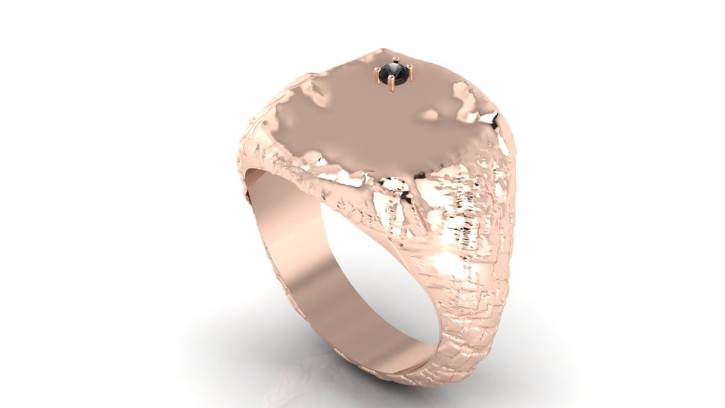 Anillo de hombre  con  diamante negro - Tomas