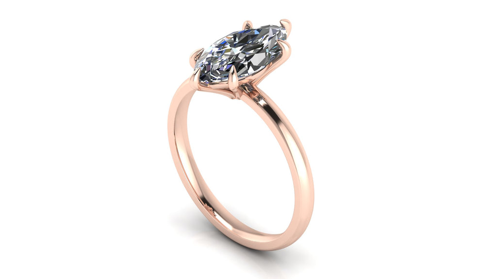 Anillo de compromiso solitario bicelado marquise - Diego