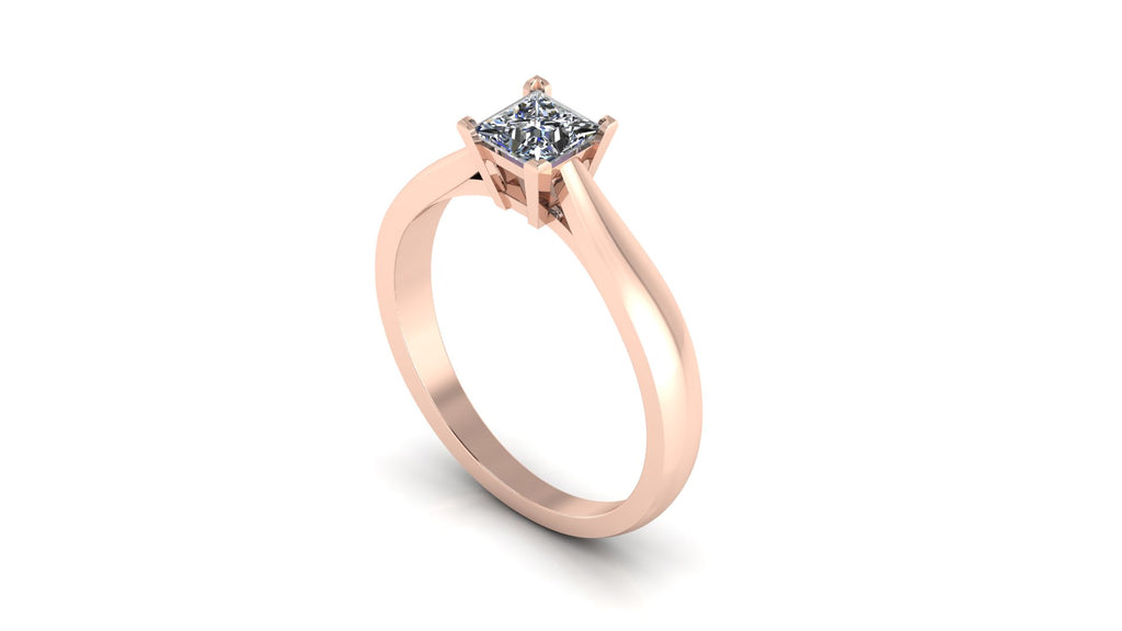 Anillo de compromiso solitario corte princesa - Rodrigo
