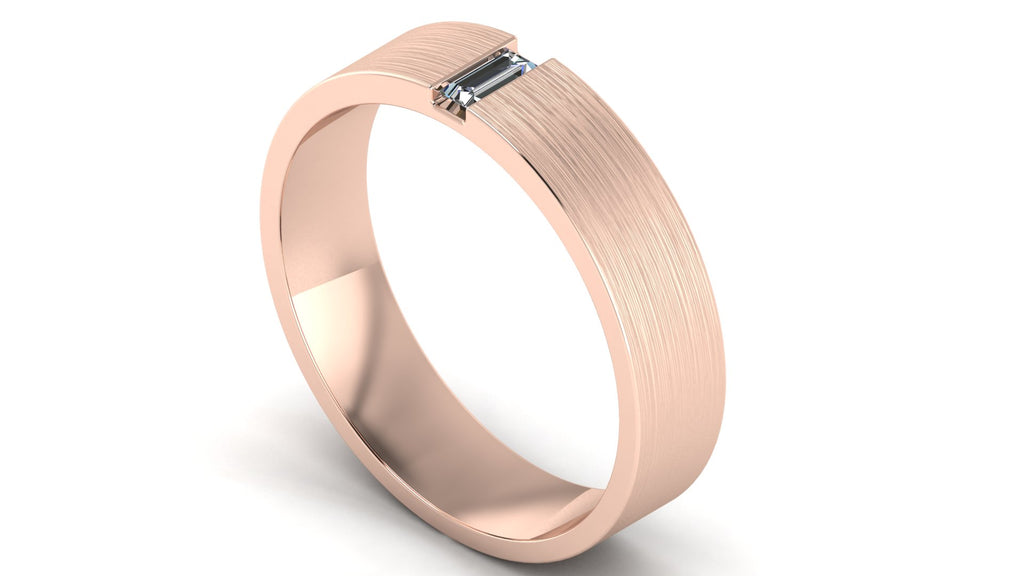 Anillo de compromiso solitario baguette - Hector