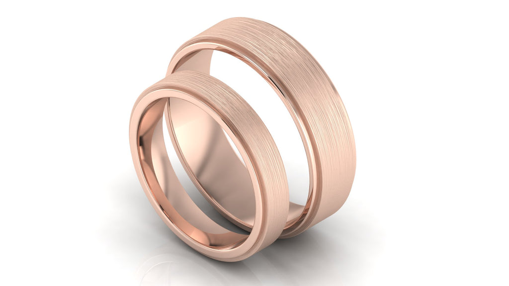 Argollas de Matrimonio, Banda plana con textura - Sofia