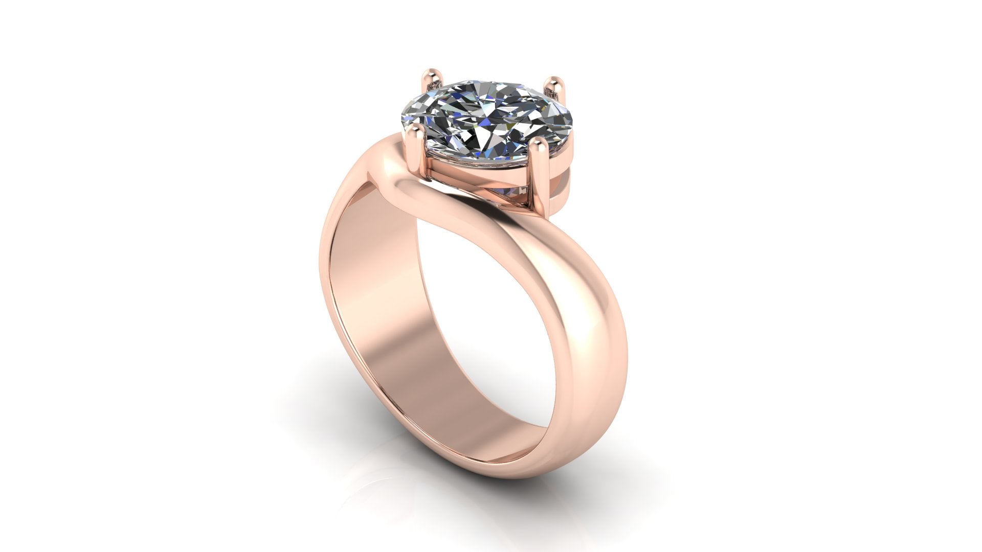 Anillo de compromiso solitario ovalado -  Aldo