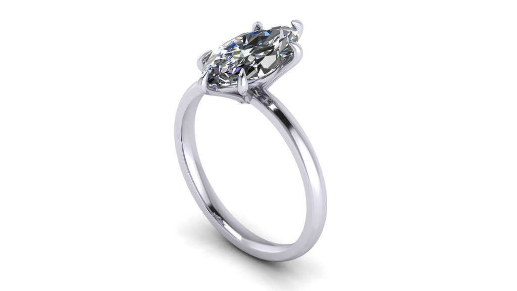 Anillo de compromiso solitario marquise - Santiago