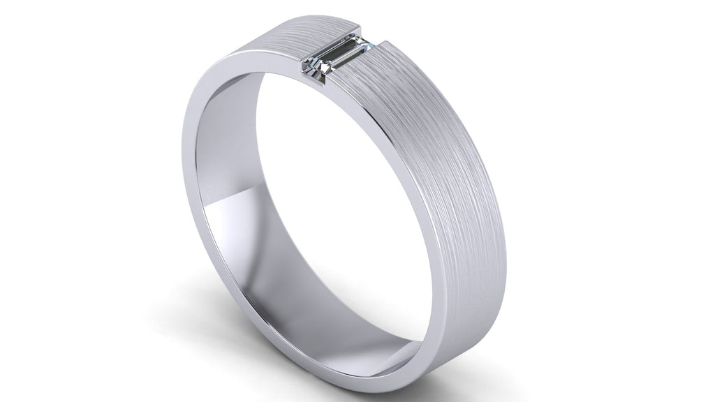 Anillo de compromiso solitario baguette - Hector
