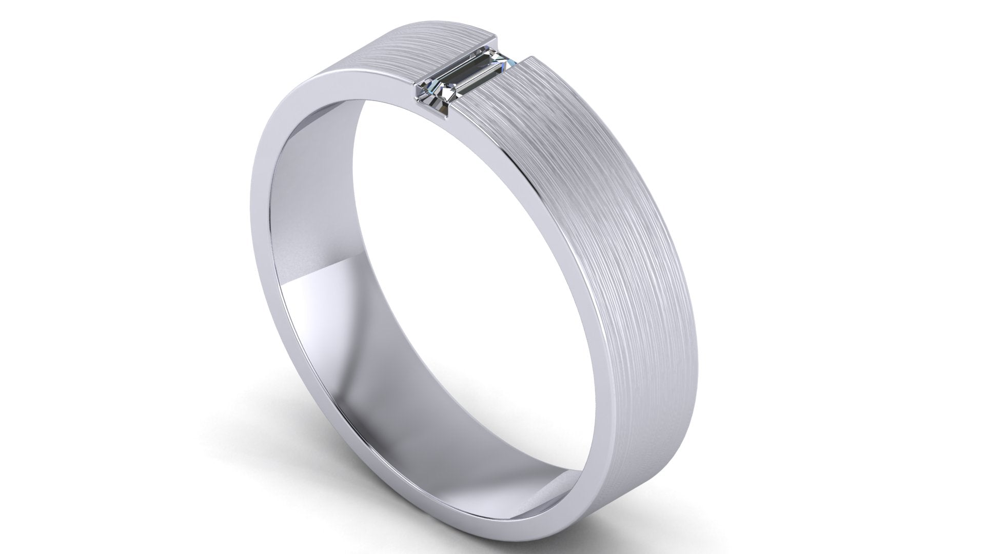Anillo de compromiso solitario baguette - Hector
