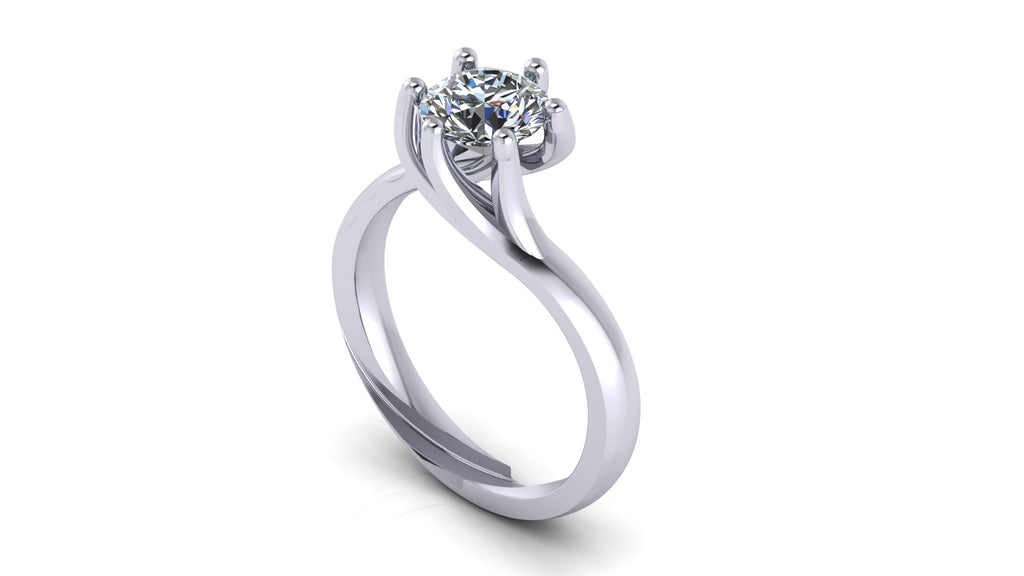Anillo de compromiso solitario redondo -  Carlos