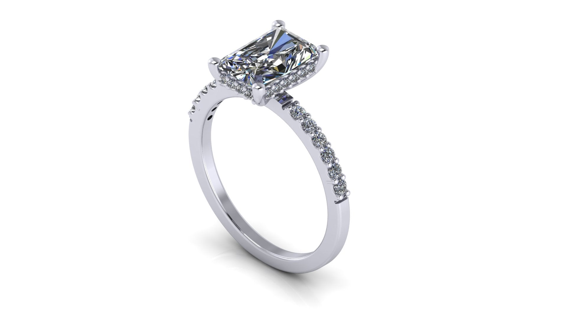 Anillo de compromiso  cushion, diamantes en halo - Alejandro
