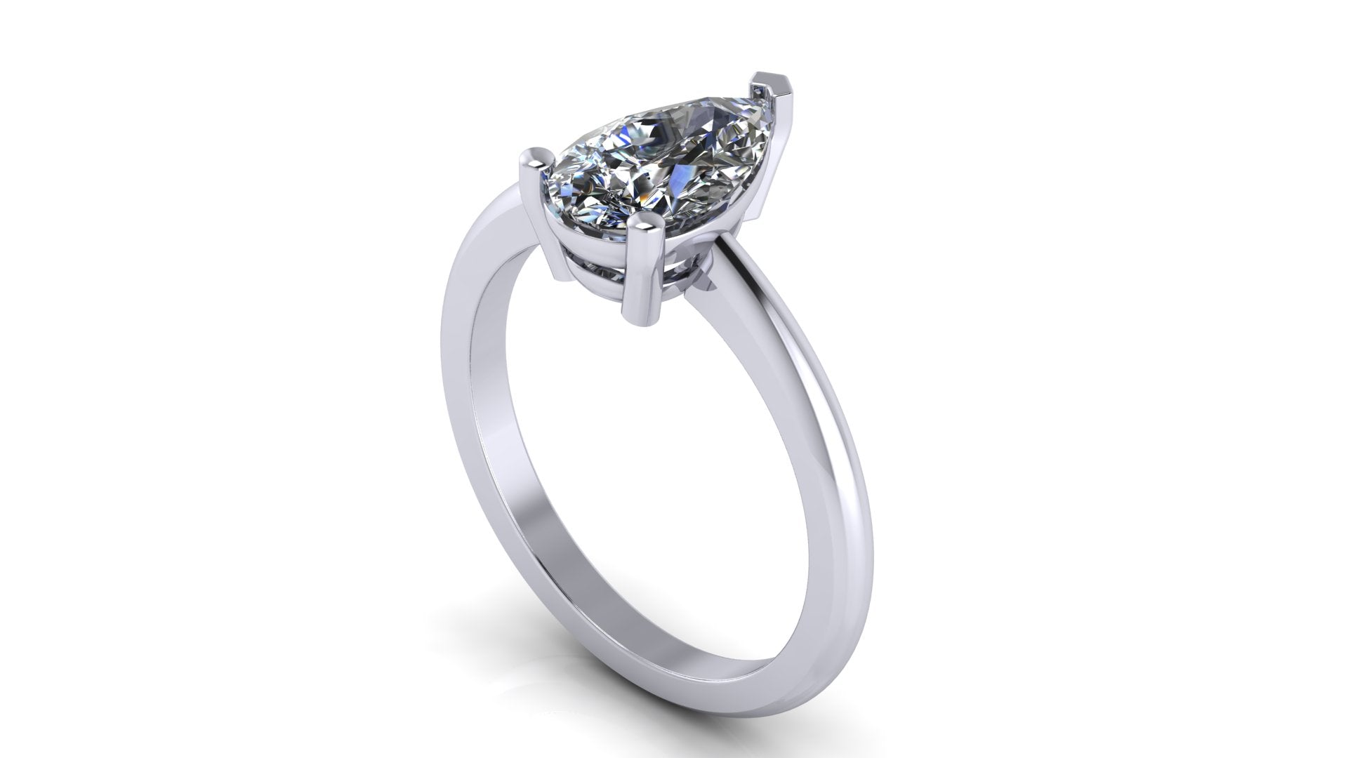 Anillo de compromiso solitario corte pera - Javier