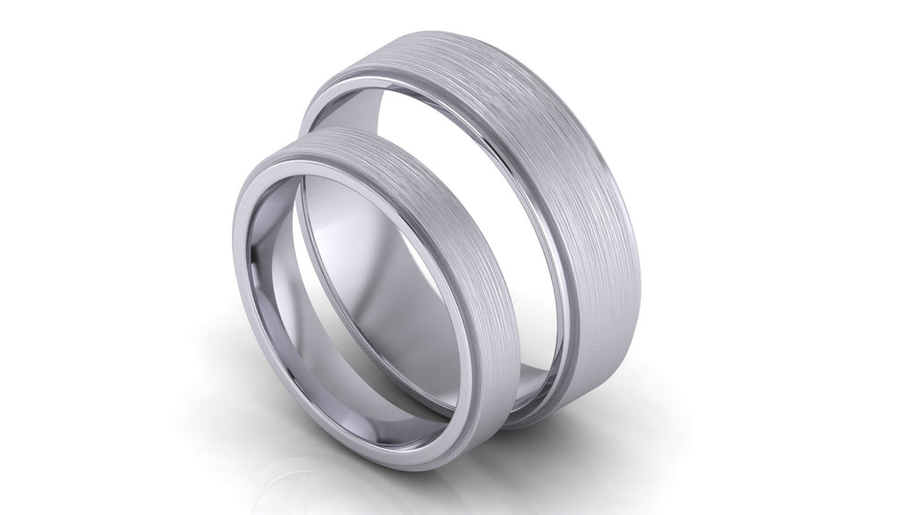 Argollas de Matrimonio, Banda plana con textura - Sofia