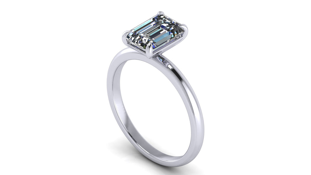 Anillo de compromiso solitario esmeralda - Mariano