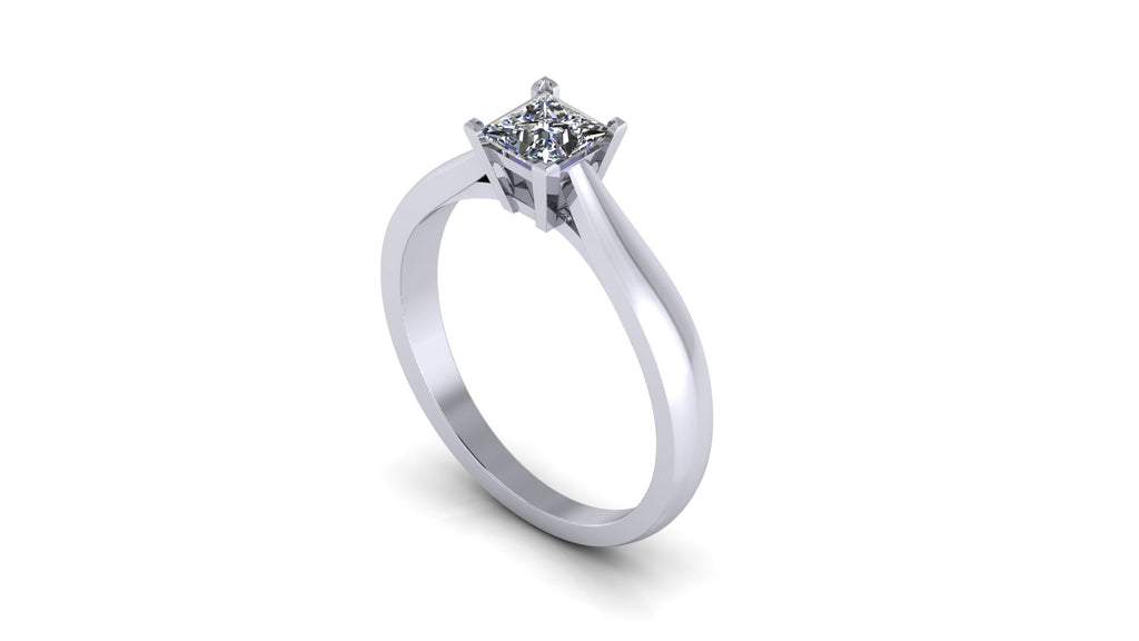 Anillo de compromiso solitario corte princesa - Rodrigo