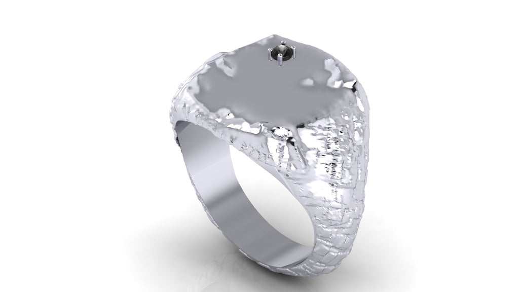 Anillo de hombre  con  diamante negro - Tomas