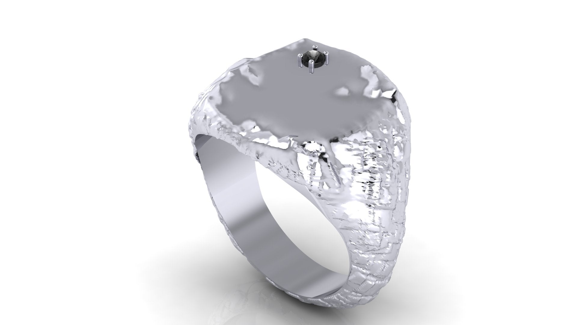 Anillo de hombre  con  diamante negro - Tomas