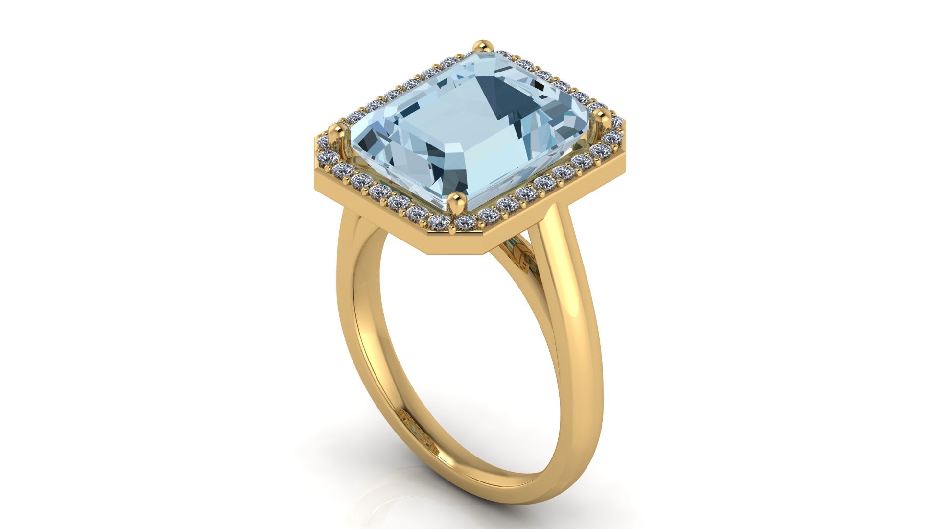 Anillo de esmeralda y halo de diamantes - Diana
