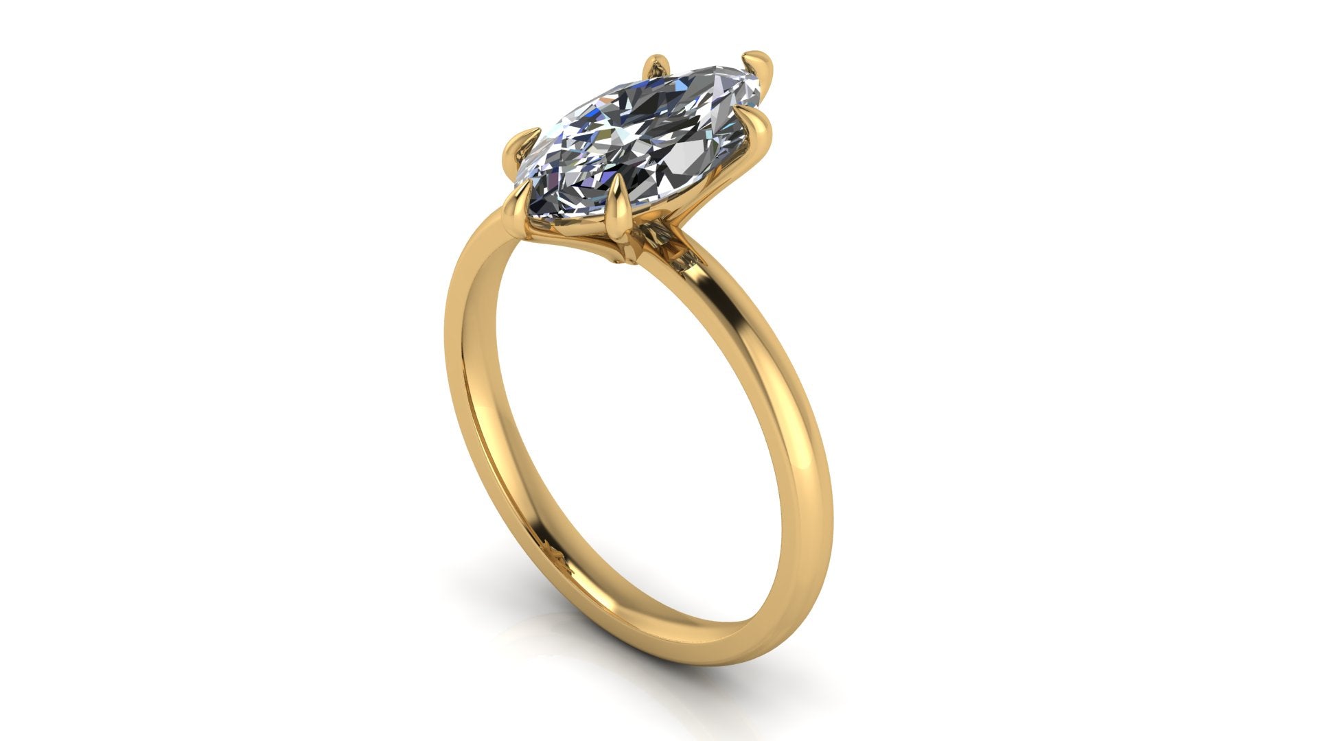 Anillo de compromiso solitario bicelado marquise - Diego