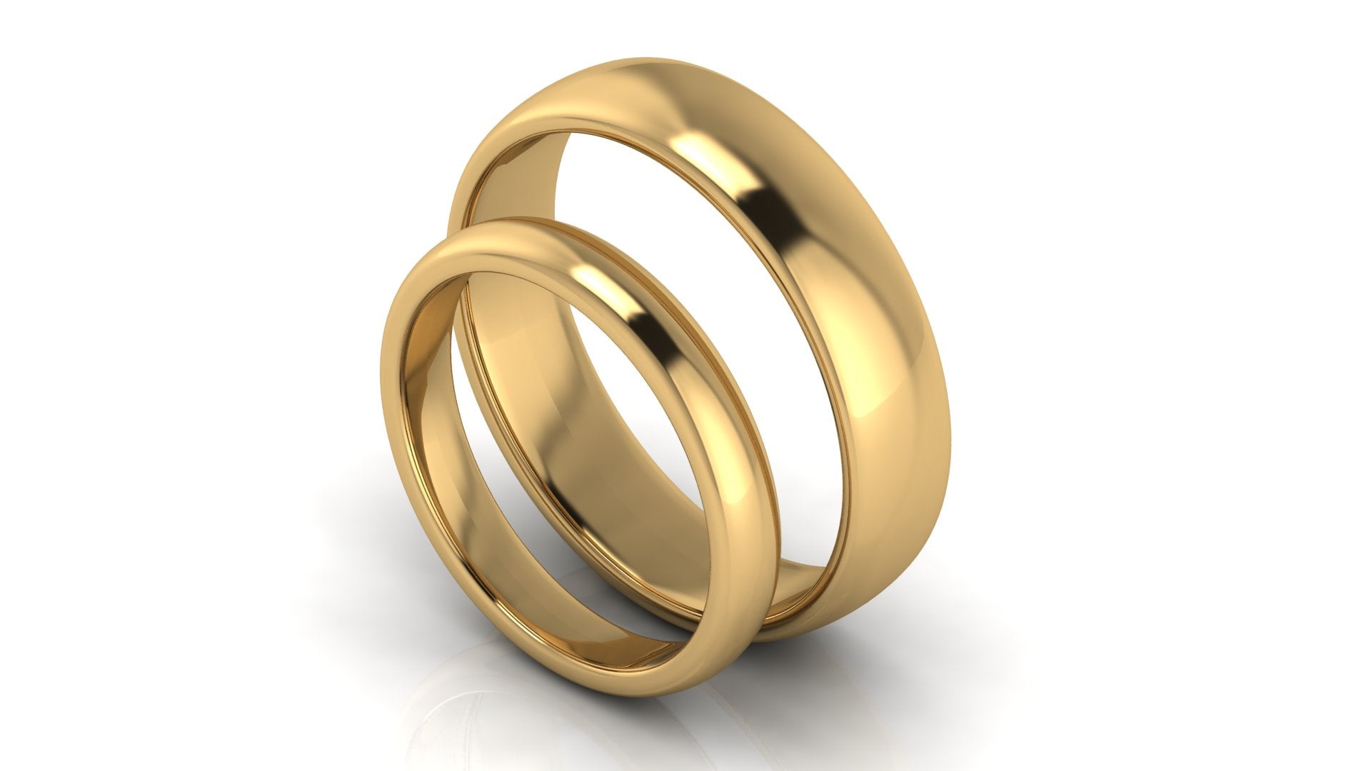 Argollas de Matrimonio, media caña lisas  - Karime