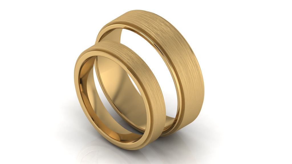 Argollas de Matrimonio, Banda plana con textura - Sofia