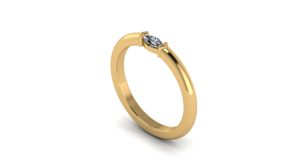 Anillo de diamante cortemarquise - Cinthia