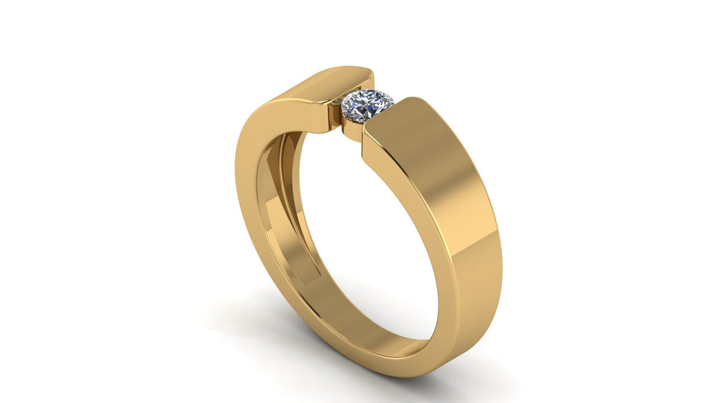 Anillo de compromiso con montura a tensión con banda - Dario