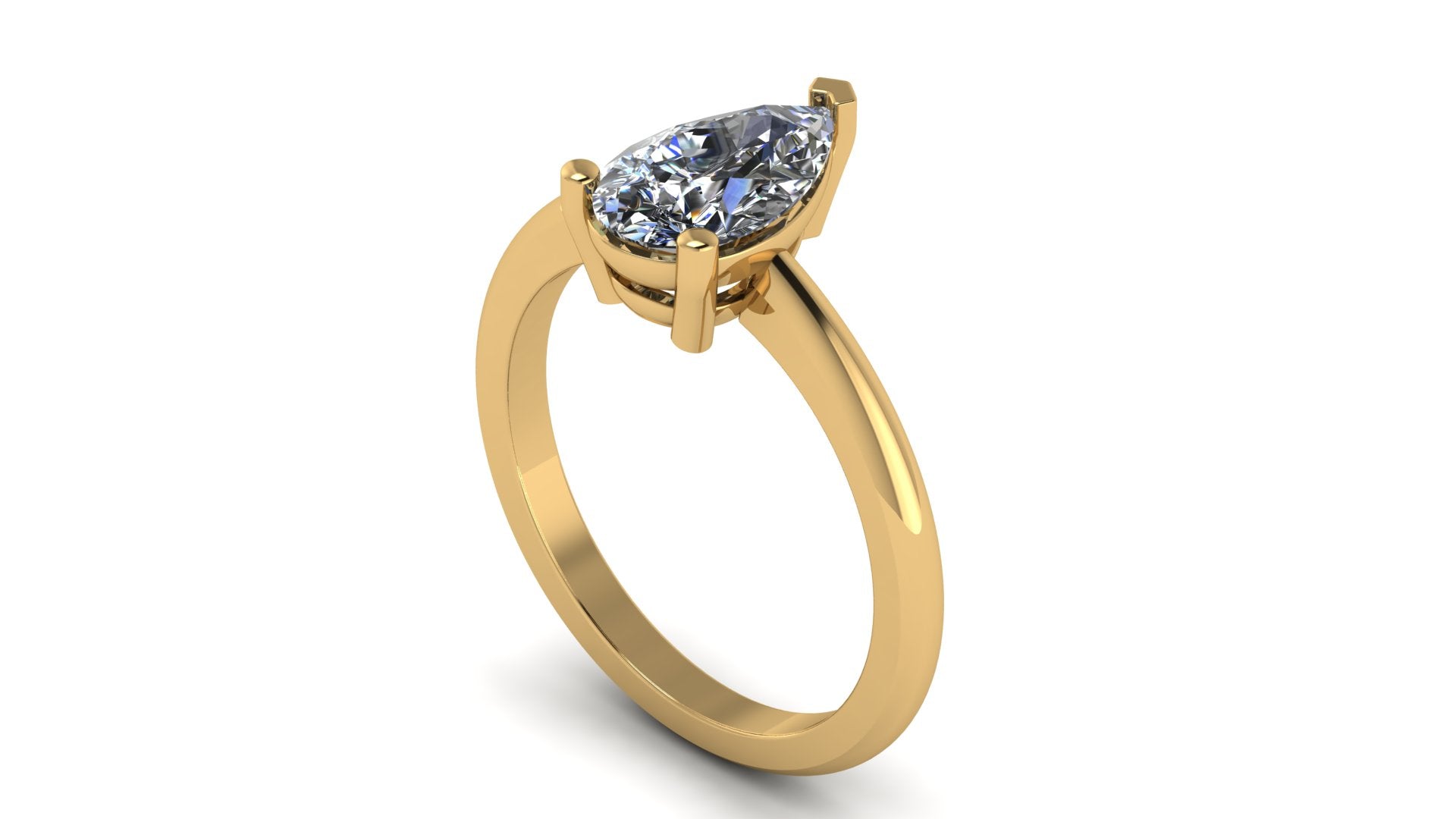 Anillo de compromiso solitario corte pera - Javier
