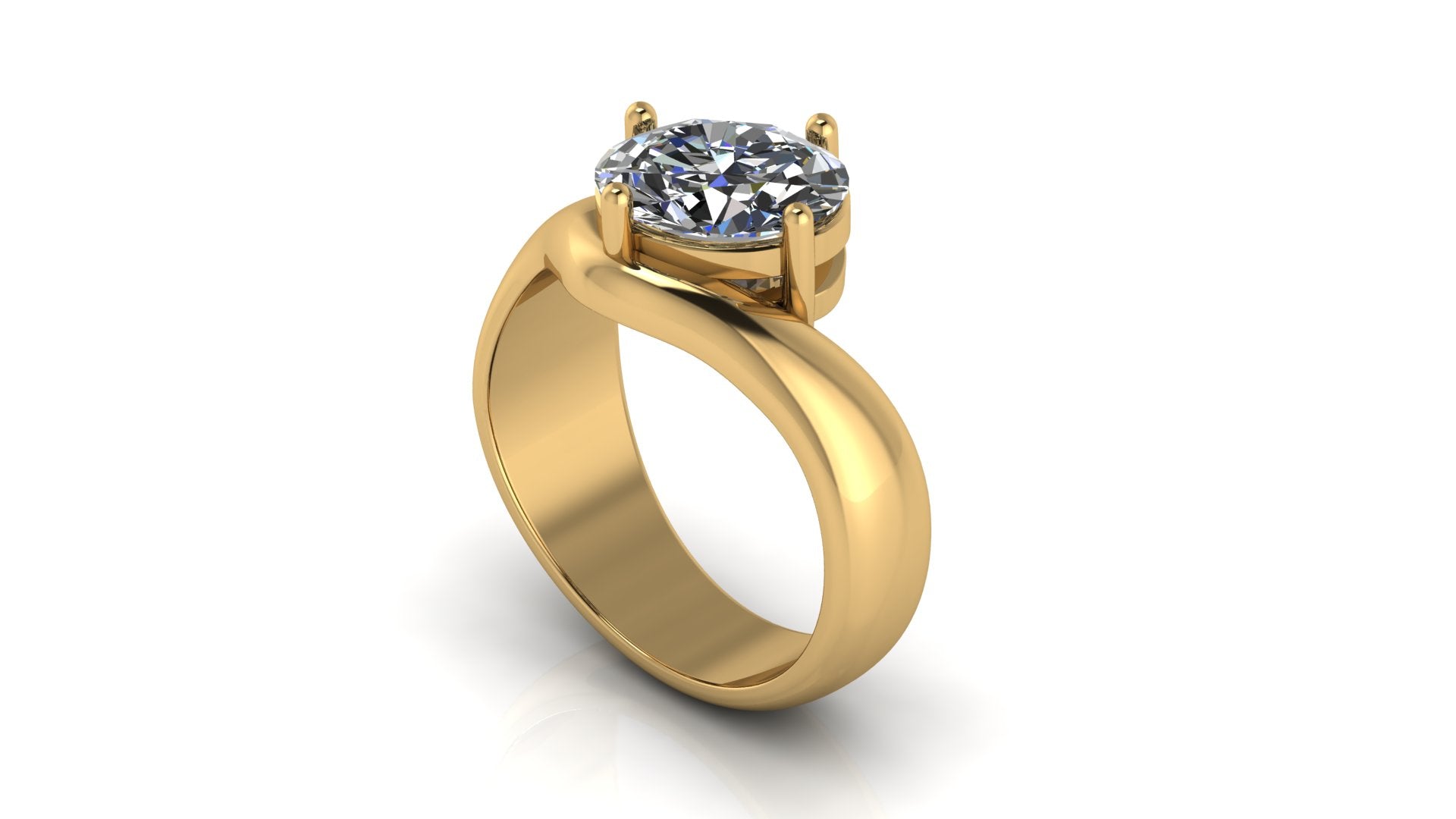Anillo de compromiso solitario ovalado -  Aldo