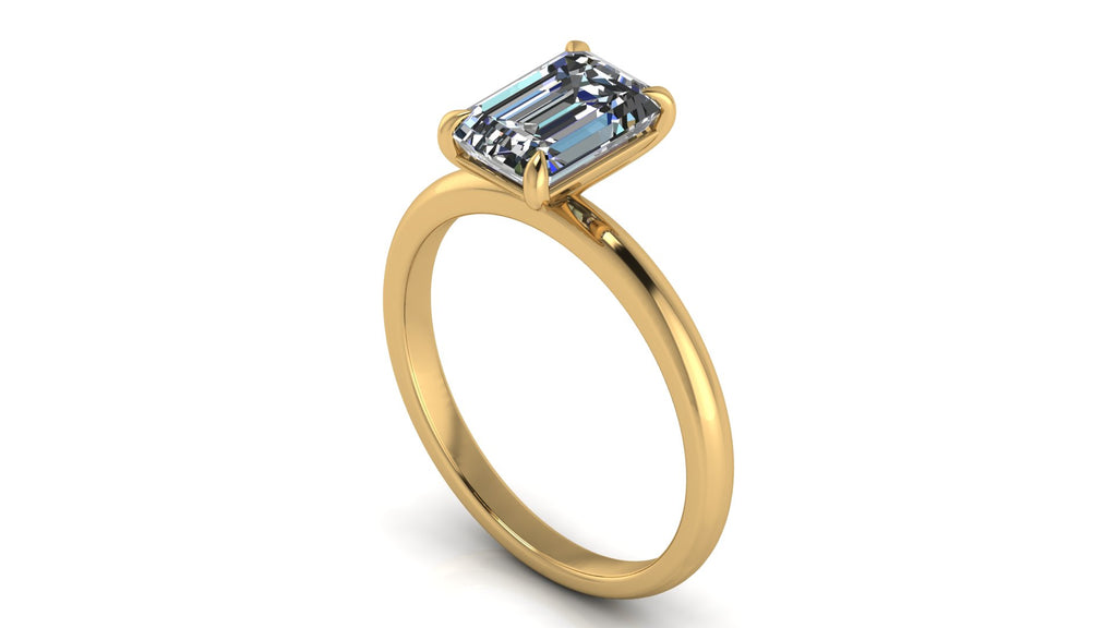 Anillo de compromiso solitario esmeralda - Mariano