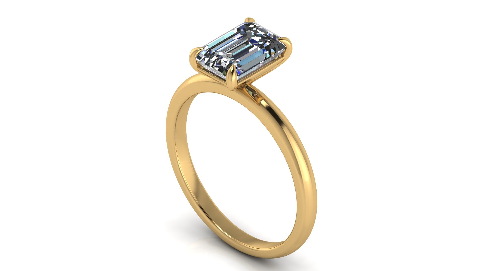 Anillo de compromiso solitario esmeralda - Mariano