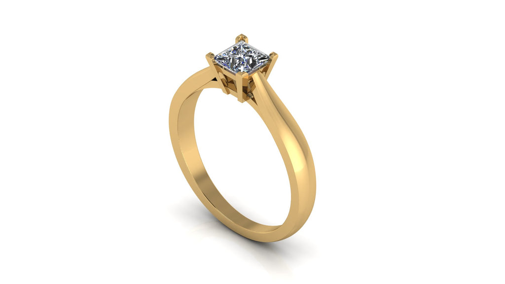 Anillo de compromiso solitario corte princesa - Rodrigo