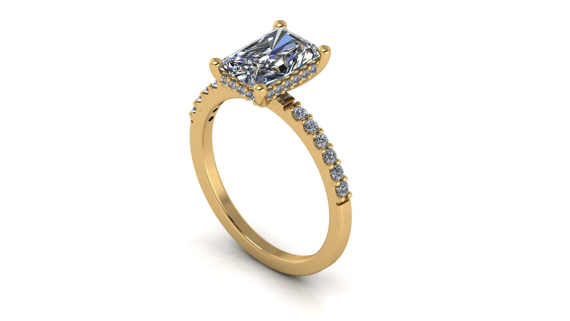 Anillo de compromiso  cushion, diamantes en halo - Alejandro