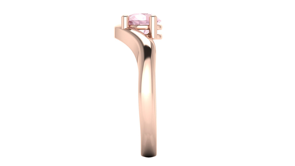 Anillo orgánico con zafiro rosa corte pera - Daniela