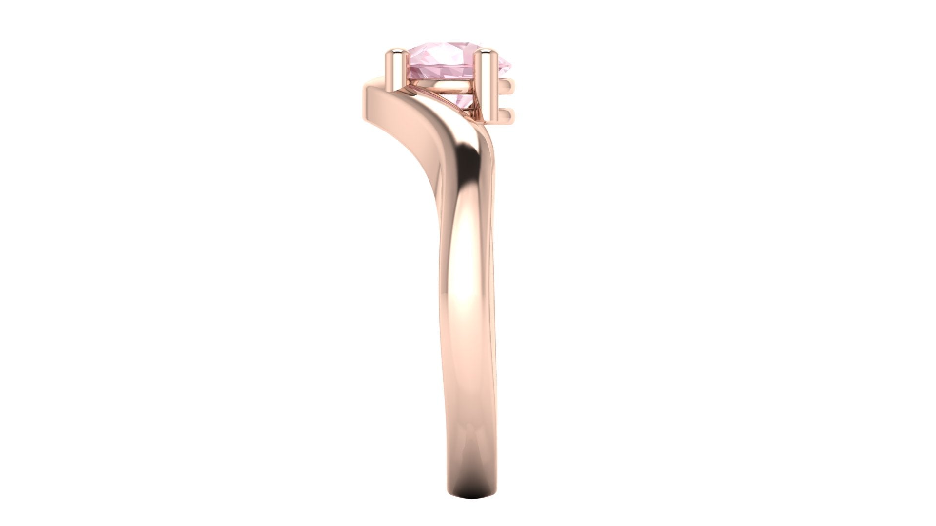 Anillo orgánico con zafiro rosa corte pera - Daniela