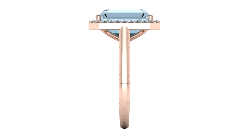 Anillo de esmeralda y halo de diamantes - Diana