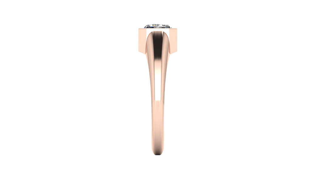 Anillo de compromiso solitario bicelado corte esmeralda - Ricardo
