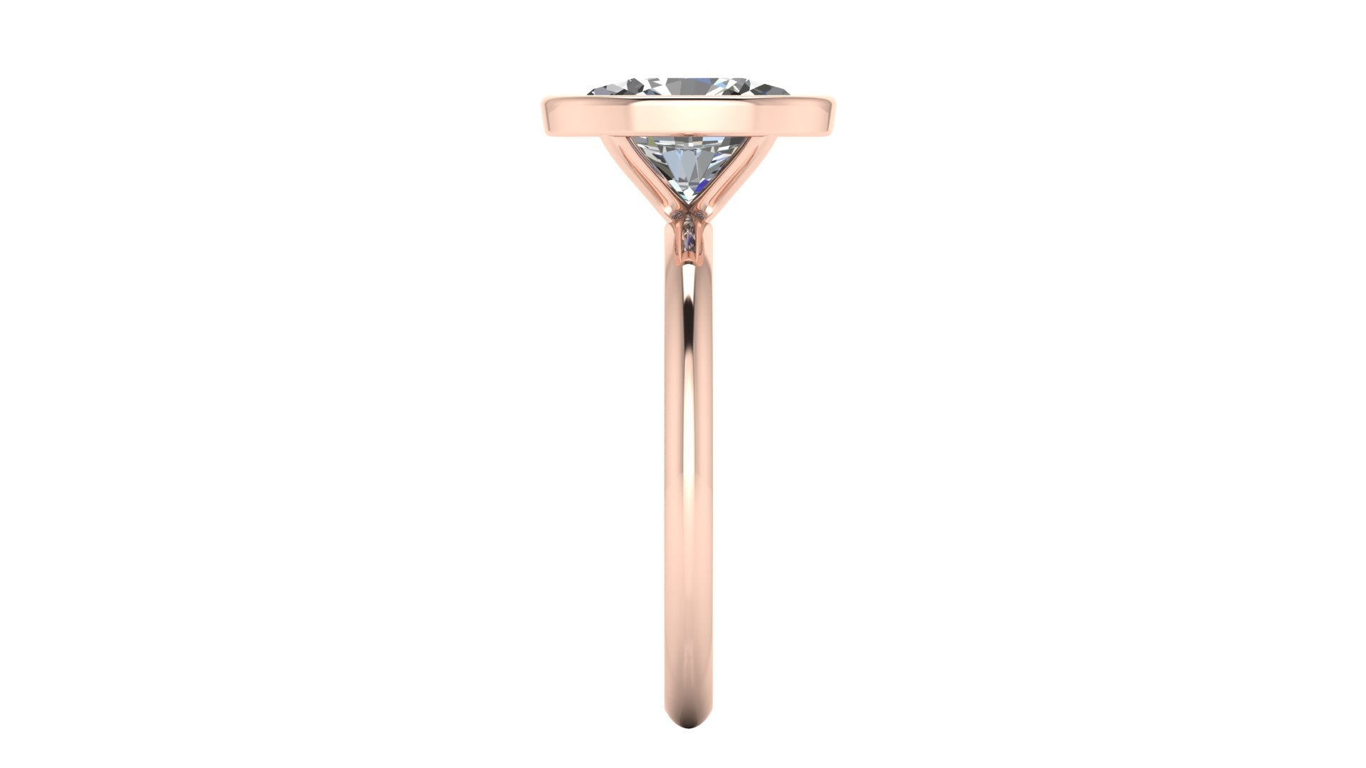 Anillo de compromiso solitario bicelado  ovalado - Emiliano