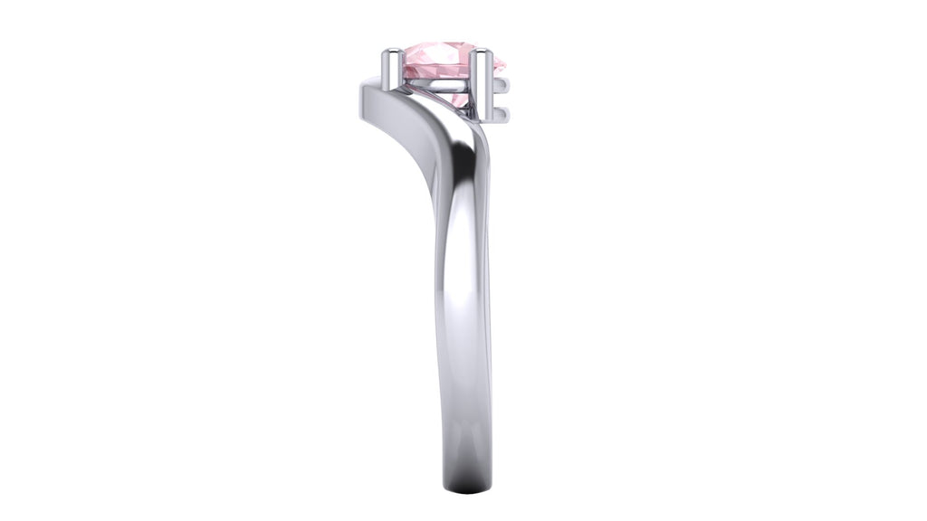 Anillo orgánico con zafiro rosa corte pera - Daniela