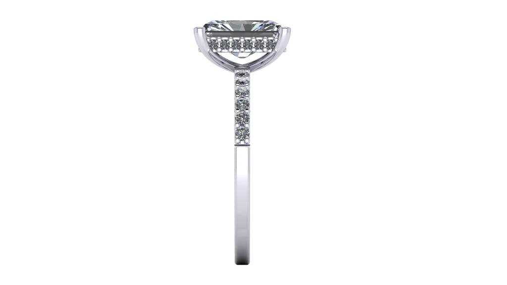 Anillo de compromiso  cushion, diamantes en halo - Alejandro