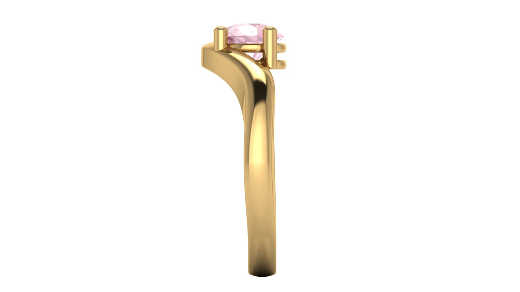 Anillo orgánico con zafiro rosa corte pera - Daniela