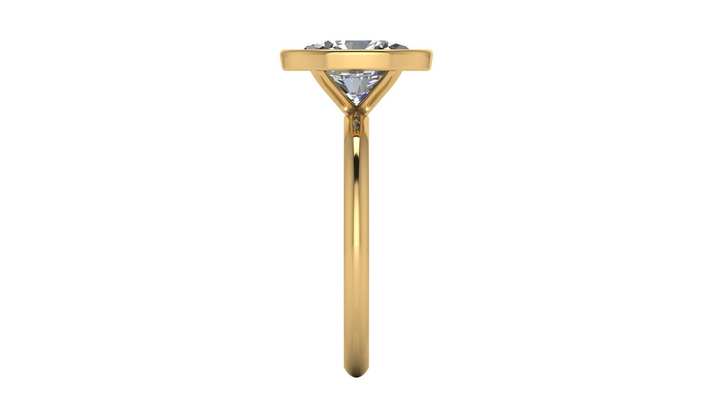 Anillo de compromiso solitario bicelado  ovalado - Emiliano