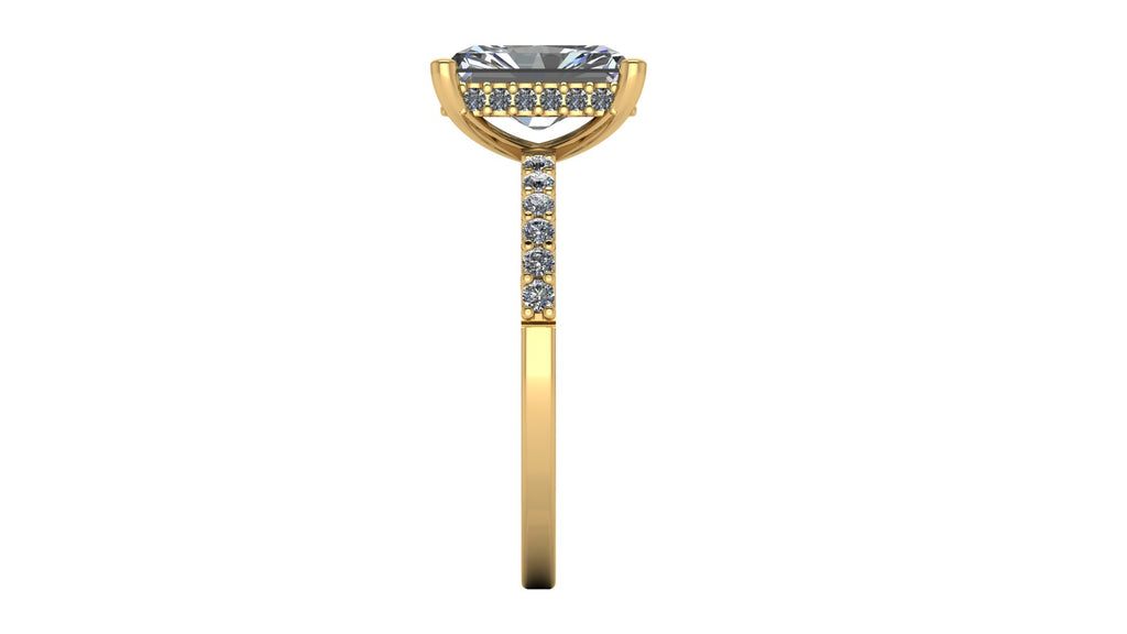 Anillo de compromiso  cushion, diamantes en halo - Alejandro