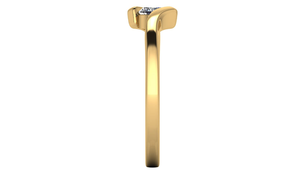 Anillo de compromiso solitario bicelado redondo - Francisco