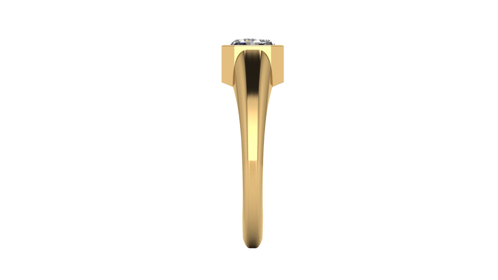 Anillo de compromiso solitario bicelado corte esmeralda - Ricardo