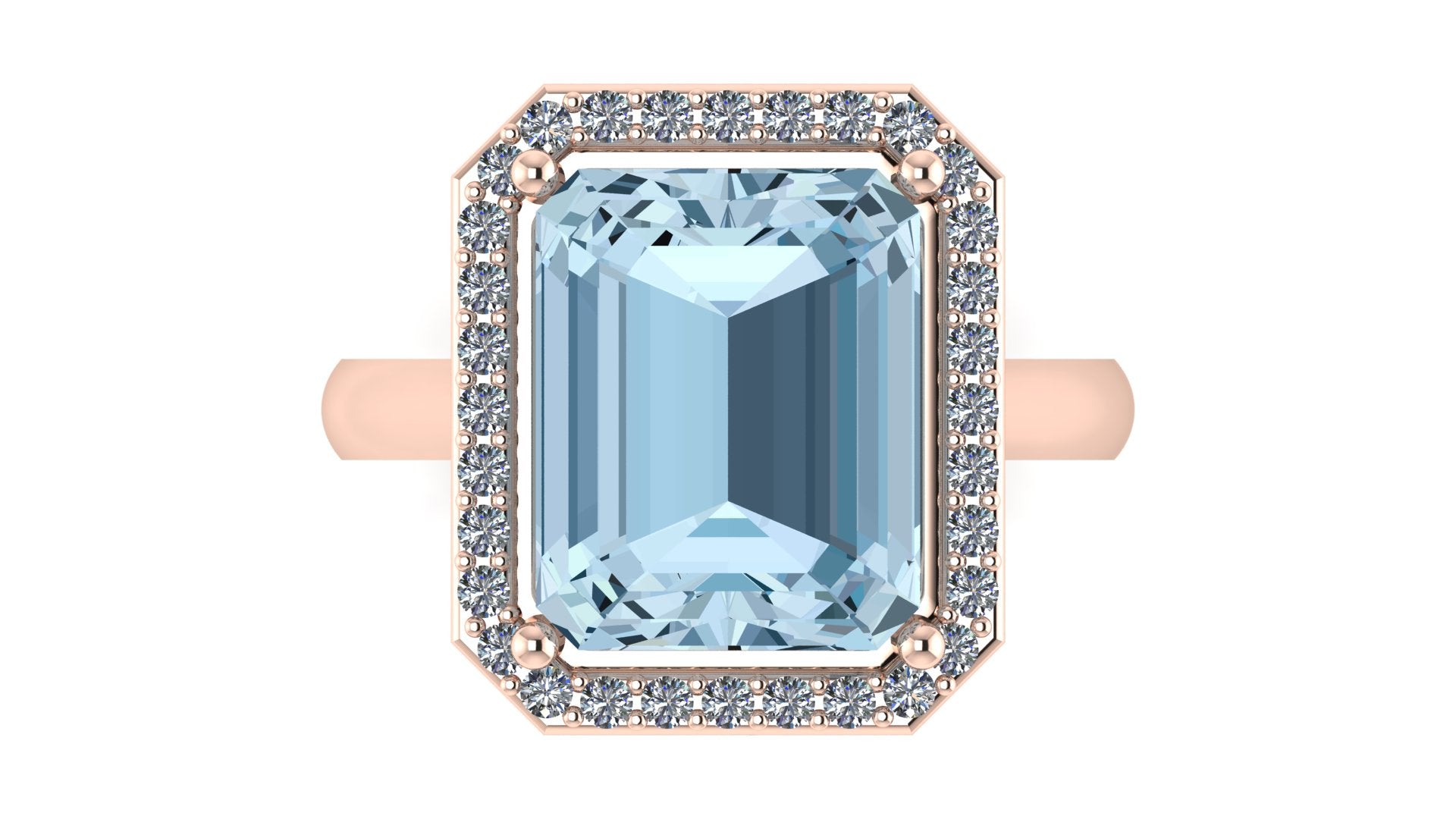 Anillo de esmeralda y halo de diamantes - Diana