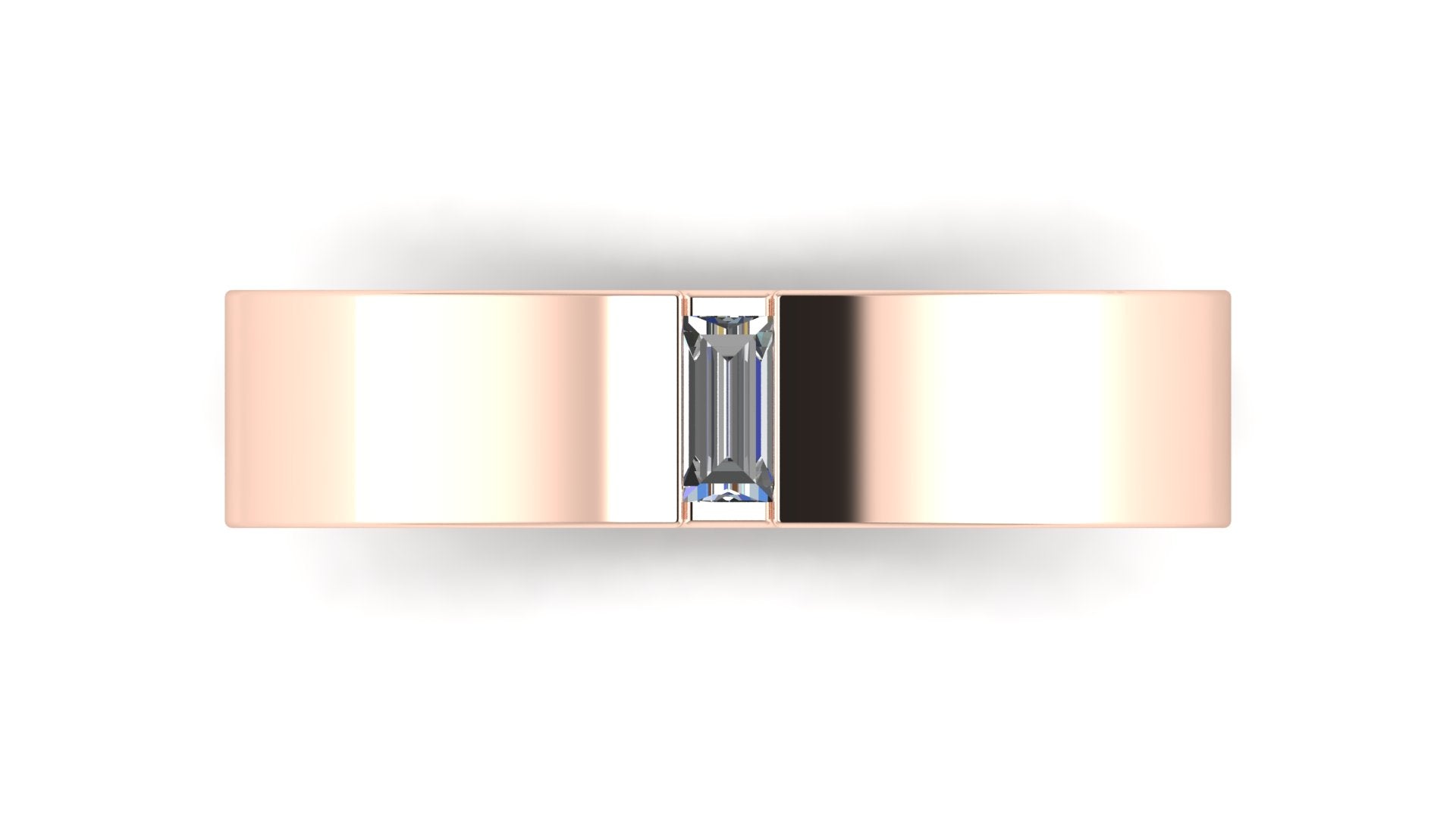 Anillo de compromiso solitario bicelado corte baguette - Andres