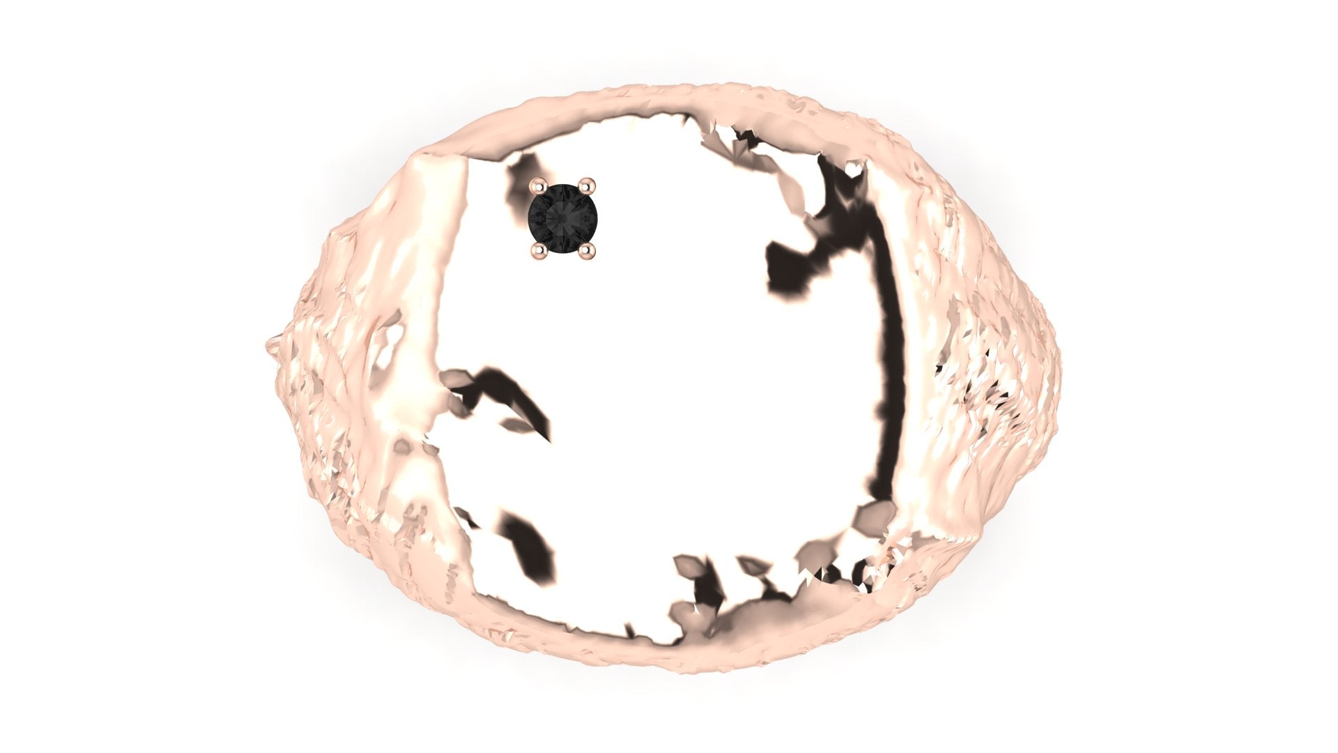 Anillo de hombre  con  diamante negro - Tomas