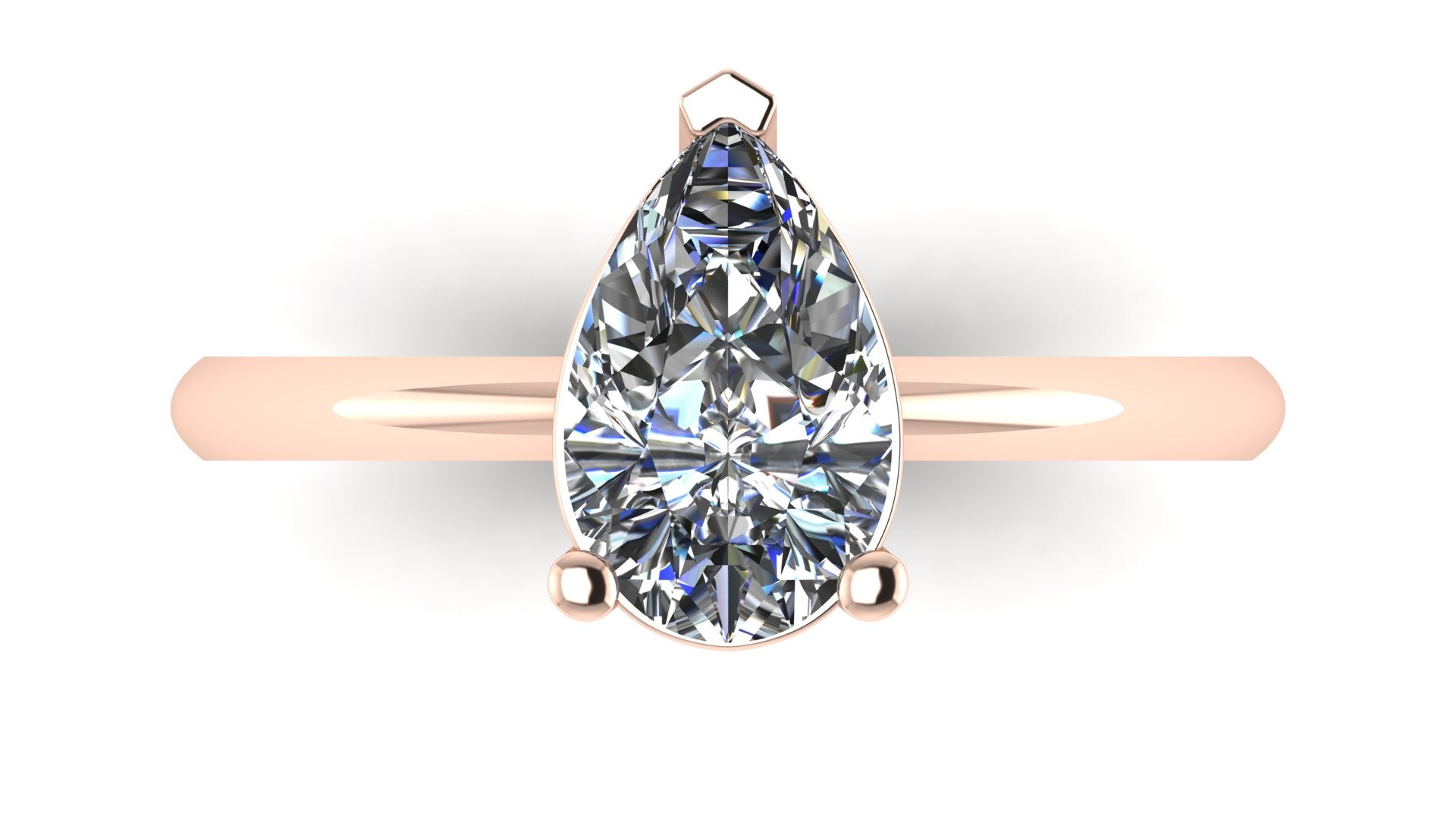 Anillo de compromiso solitario corte pera - Javier