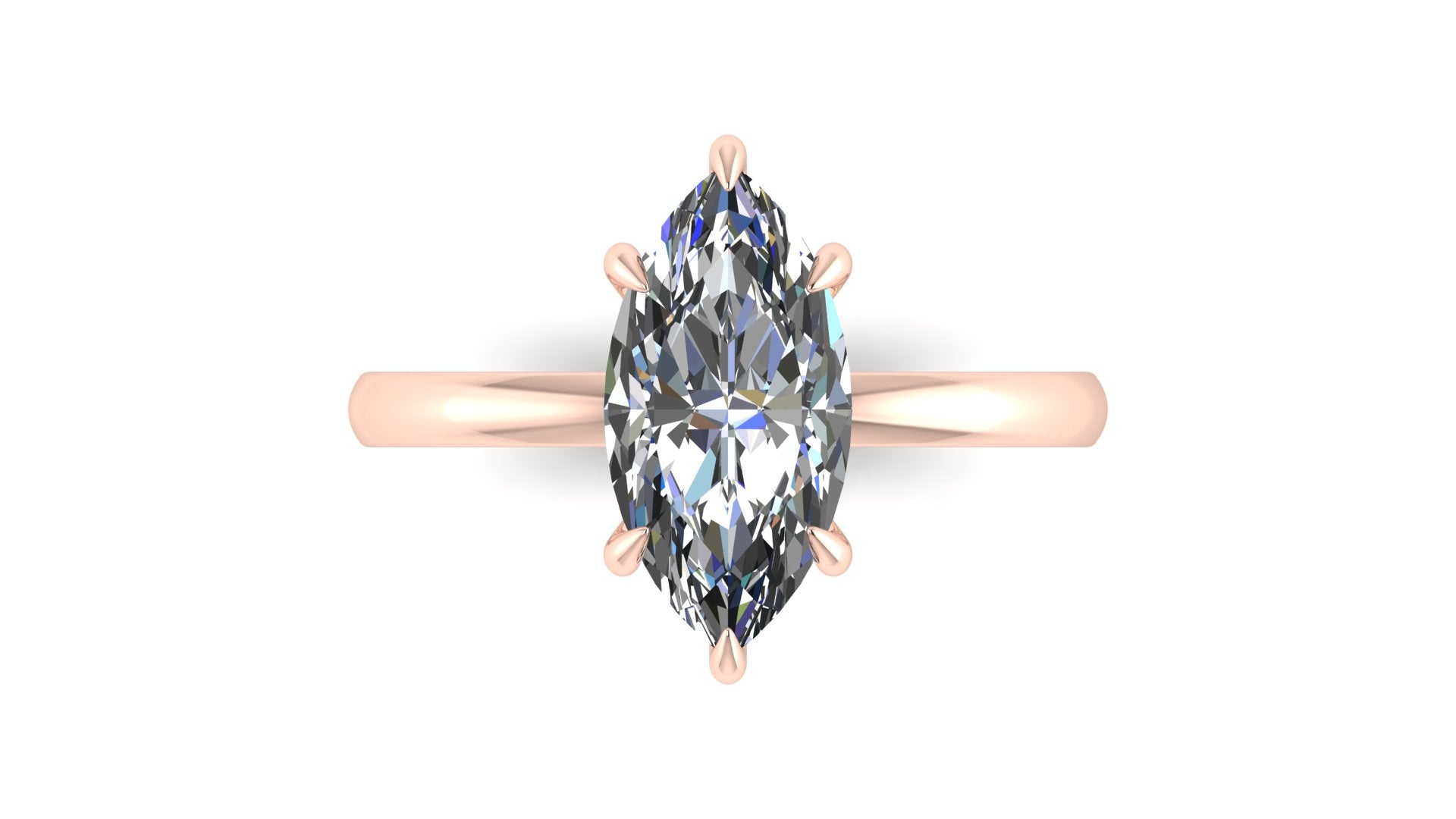Anillo de compromiso solitario bicelado marquise - Diego