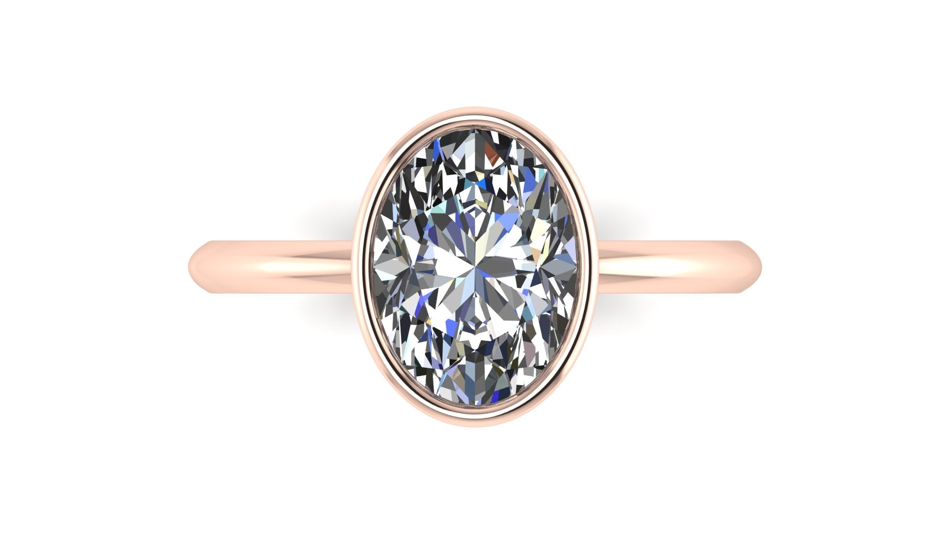 Anillo de compromiso solitario bicelado  ovalado - Emiliano